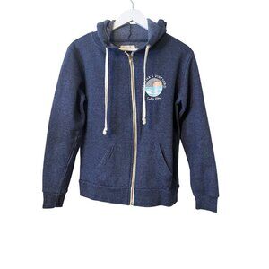 Ocean Drive Marthas Vineyard Salty Vibes Full Zip Fleece Hoodie  Blue Grey Mediu